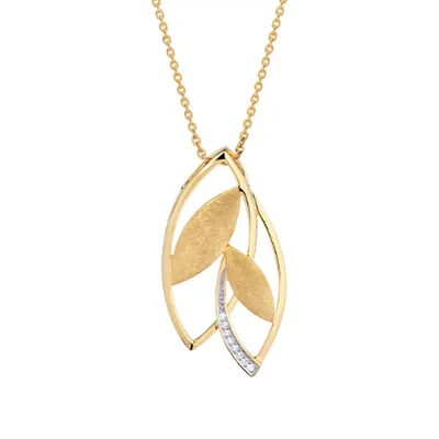 Double Leaf Diamond Pendant